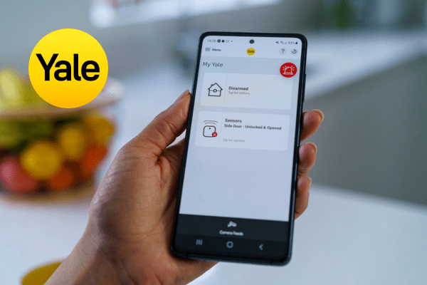 Yale smart lock app open on a phone